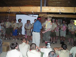 Awards Campfire held inside at Camping Services